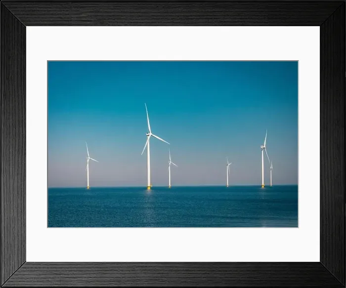 Framed Print : Wind turbine from aerial view Framed Print : Wind turbine from aerial view