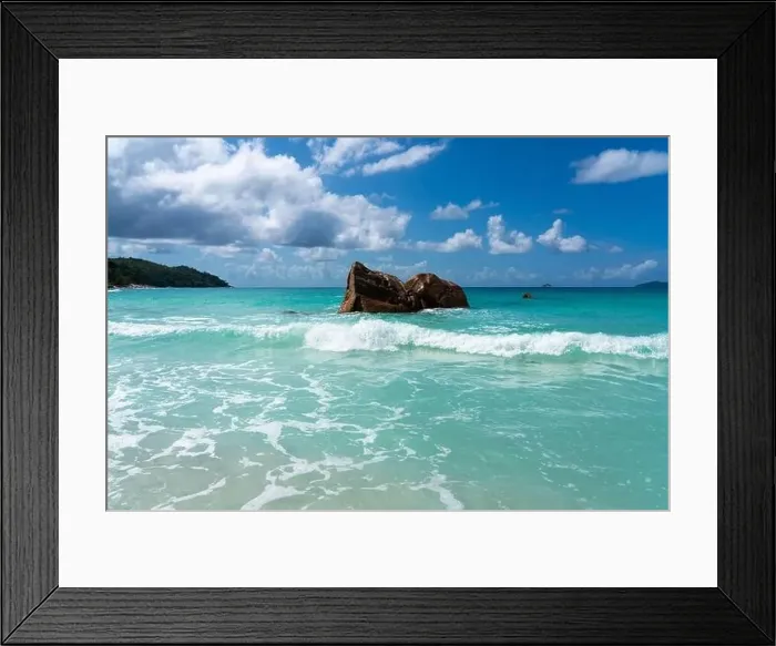 Framed Print : Anse Lazio beach aerial view in Praslin Seychelles Framed Print : Anse Lazio beach aerial view in Praslin Seychelles