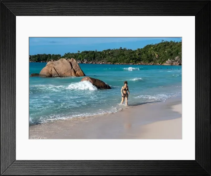 Framed Print : Anse Lazio beach aerial view in Praslin Seychelles Framed Print : Anse Lazio beach aerial view in Praslin Seychelles