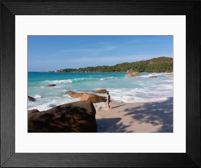 Framed Print : Anse Lazio beach aerial view in Praslin Seychelles Framed Print : Anse Lazio beach aerial view in Praslin Seychelles