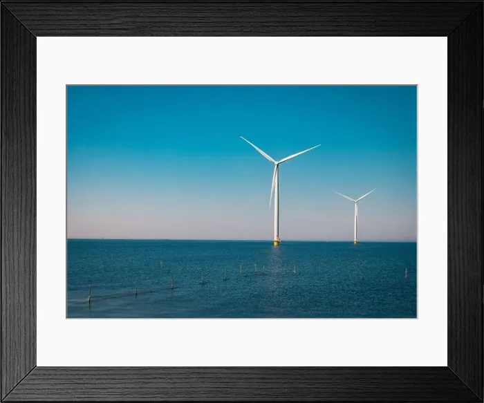 Framed Print : Wind turbine from aerial view Framed Print : Wind turbine from aerial view
