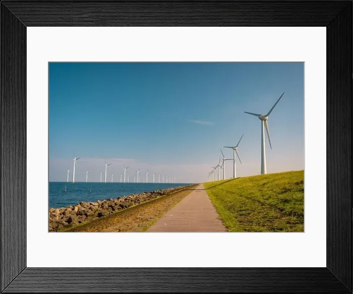 Framed Print : Wind turbine from aerial view Framed Print : Wind turbine from aerial view