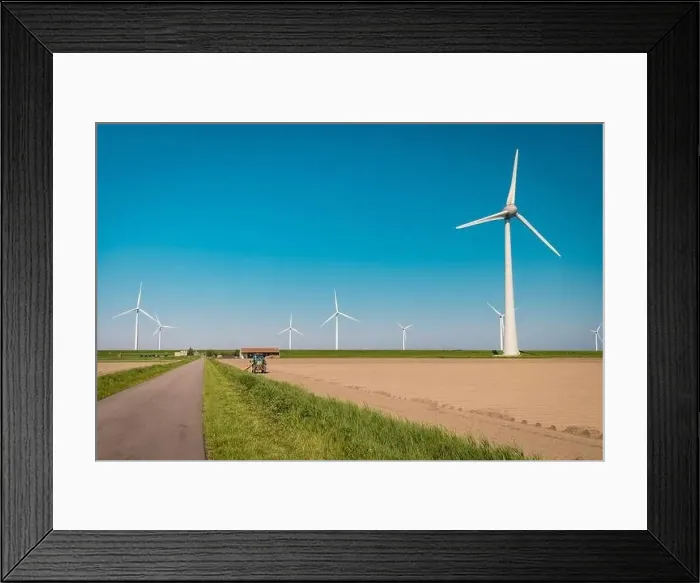 Framed Print : Wind turbine from aerial view Framed Print : Wind turbine from aerial view