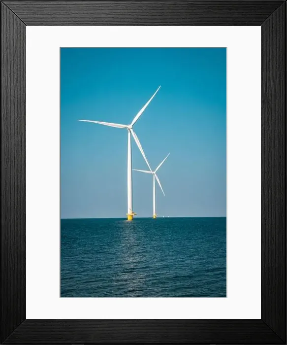 Framed Print : Wind turbine from aerial view Framed Print : Wind turbine from aerial view