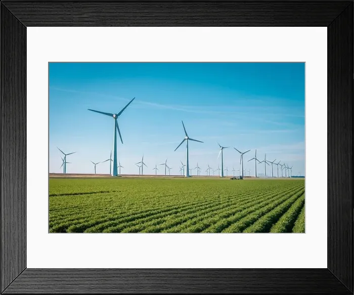 Framed Print : Wind turbine from aerial view Framed Print : Wind turbine from aerial view