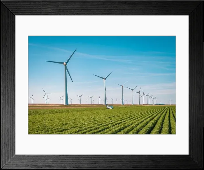 Framed Print : Wind turbine from aerial view Framed Print : Wind turbine from aerial view