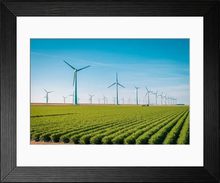 Framed Print : Wind turbine from aerial view Framed Print : Wind turbine from aerial view