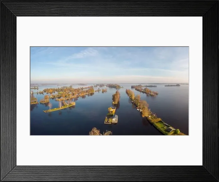 Framed Print : Drone view Vinkeveense plassen Netherlands, Vinkeveen aerial autumn bright sky beautiful lake Framed Print : Drone view Vinkeveense plassen Netherlands, Vinkeveen aerial autumn bright sky beautiful lake