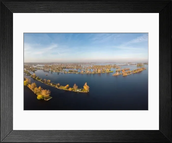 Framed Print : Drone view Vinkeveense plassen Netherlands, Vinkeveen aerial autumn bright sky beautiful lake Framed Print : Drone view Vinkeveense plassen Netherlands, Vinkeveen aerial autumn bright sky beautiful lake