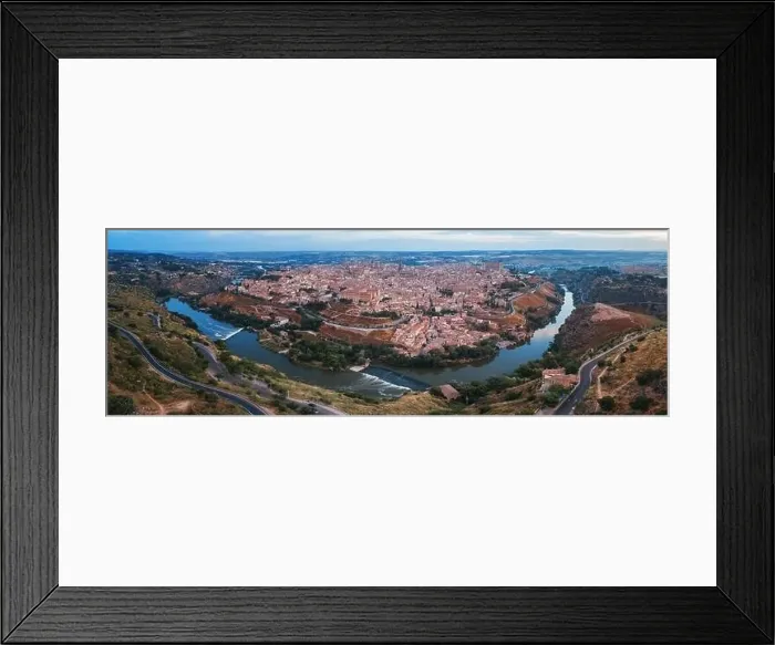 Framed Print : Panorama aerial view of Toledo city skyline with historical buildings in Spain Framed Print : Panorama aerial view of Toledo city skyline with historical buildings in Spain