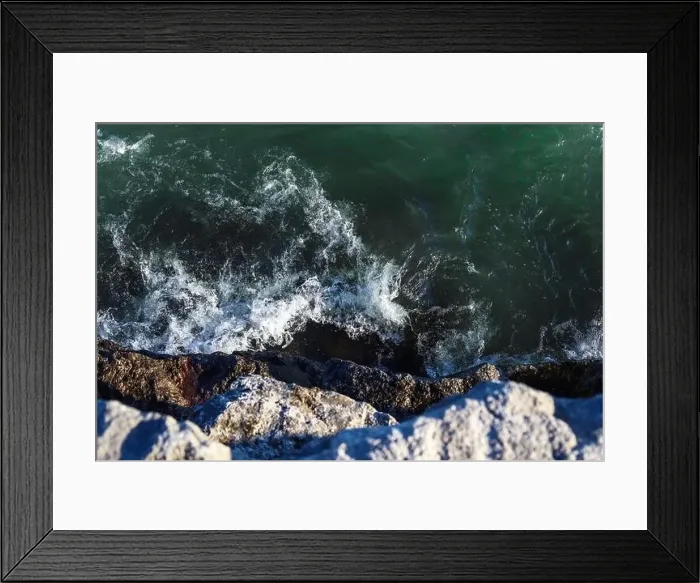 Framed Print : Water coast waves background. Nature water Framed Print : Water coast waves background. Nature water