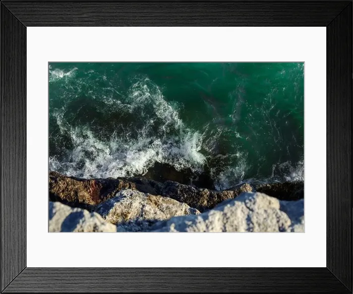 Framed Print : Water coast waves background. Nature water Framed Print : Water coast waves background. Nature water
