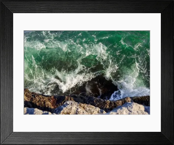 Framed Print : Water coast waves background. Nature water Framed Print : Water coast waves background. Nature water