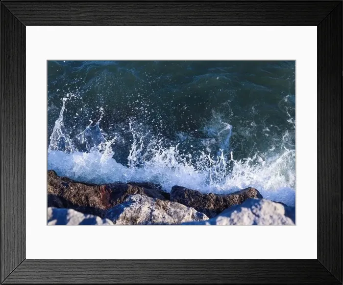 Framed Print : Water coast waves background. Nature water Framed Print : Water coast waves background. Nature water