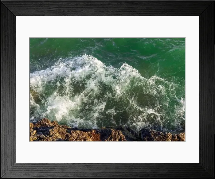Framed Print : Water coast waves background. Nature water Framed Print : Water coast waves background. Nature water