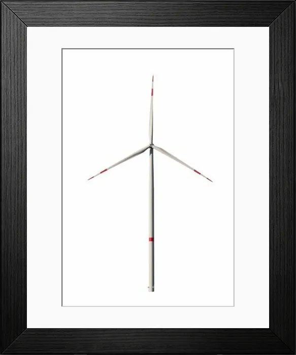 Framed Print : Wind turbine isolated on white background Framed Print : Wind turbine isolated on white background