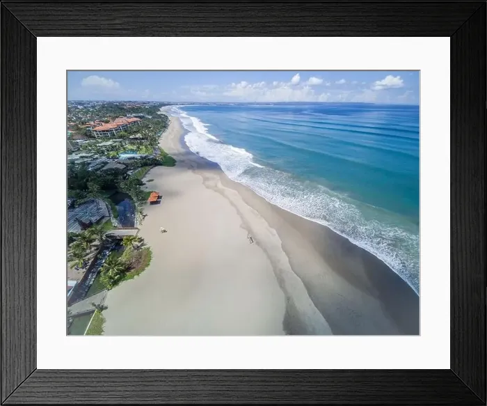 Framed Print : April 02, 2020. Empty Petitenget Beach closed for quarantine for COVID-19