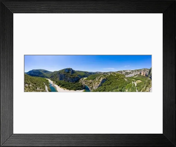 Framed Print : Aerial view of Narural arch in Vallon Pont D'arc in Ardeche canyon in France Framed Print : Aerial view of Narural arch in Vallon Pont D'arc in Ardeche canyon in France