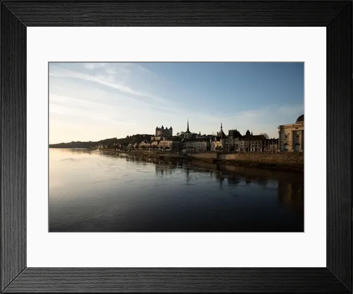 Framed Print : Panorama of Saumur skyline with medieval castle and churches, old town centre and bridge along the Loire river, France Framed Print : Panorama of Saumur skyline with medieval castle and churches, old town centre and bridge along the Loire river, France