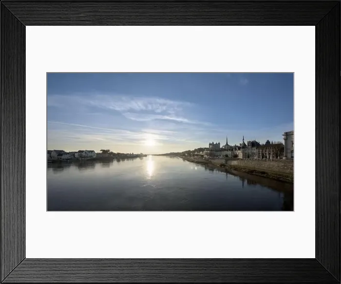 Framed Print : Panorama of Saumur skyline with medieval castle and churches, old town centre and bridge along the Loire river, France Framed Print : Panorama of Saumur skyline with medieval castle and churches, old town centre and bridge along the Loire river, France