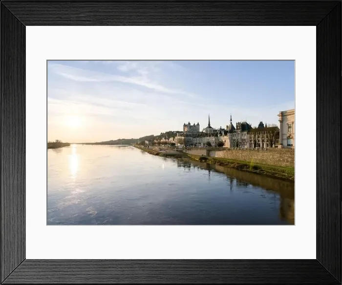 Framed Print : Panorama of Saumur skyline with medieval castle and churches, old town centre and bridge along the Loire river, France Framed Print : Panorama of Saumur skyline with medieval castle and churches, old town centre and bridge along the Loire river, France