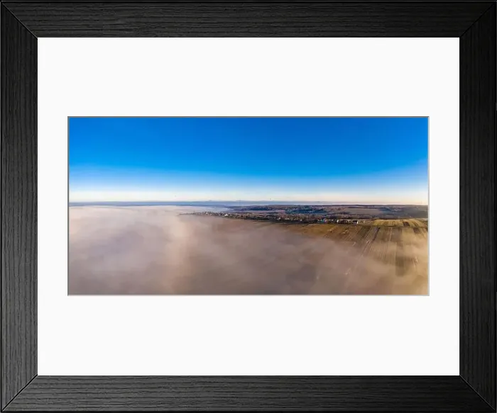 Framed Print : Beautiful panorama of winter village covered with dense fog from aerial view 2020 Framed Print : Beautiful panorama of winter village covered with dense fog from aerial view 2020