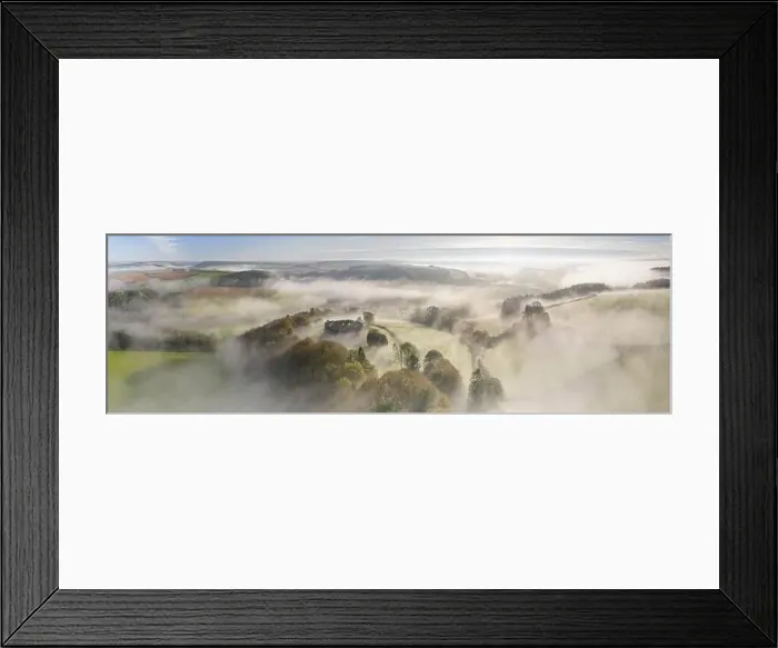 Framed Print : Aerial view by drone of mist over Restormel Castle in Cornwall, England, United Kingdom, Europe Framed Print : Aerial view by drone of mist over Restormel Castle in Cornwall, England, United Kingdom, Europe