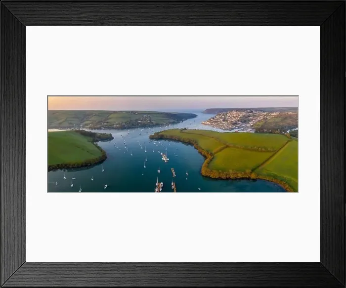 Framed Print : Aerial panorama by drone of Kingsbridge Estuary and Salcombe, South Hams, Devon, England, United Kingdom, Europe Framed Print : Aerial panorama by drone of Kingsbridge Estuary and Salcombe, South Hams, Devon, England, United Kingdom, Europe