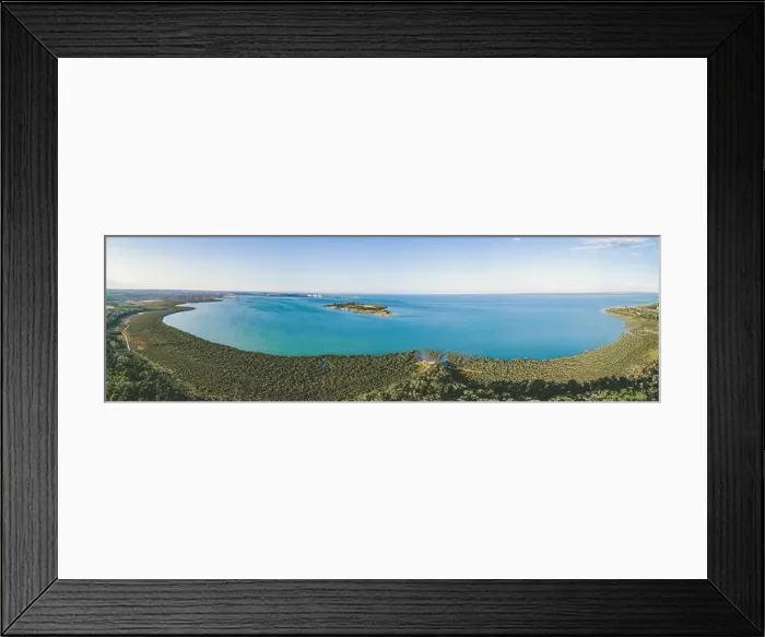 Framed Print : Wide aerial panorama of Western Port Bay and coastal wetlands from Crib Point, Victoria, Australia Framed Print : Wide aerial panorama of Western Port Bay and coastal wetlands from Crib Point, Victoria, Australia