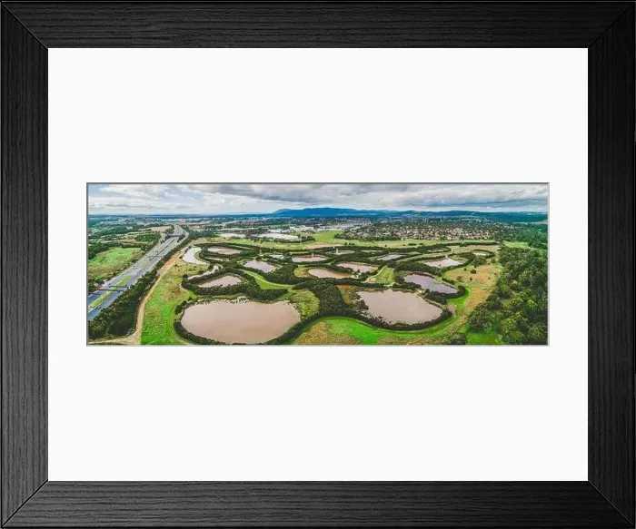 Framed Print : Amazing nature reserve aerial panorama in Melbourne, Australia