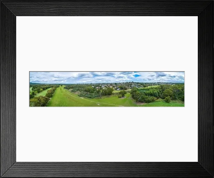 Framed Print : Rowville reserve and residential area in Melbourne, Australia - wide aerial panorama Framed Print : Rowville reserve and residential area in Melbourne, Australia - wide aerial panorama