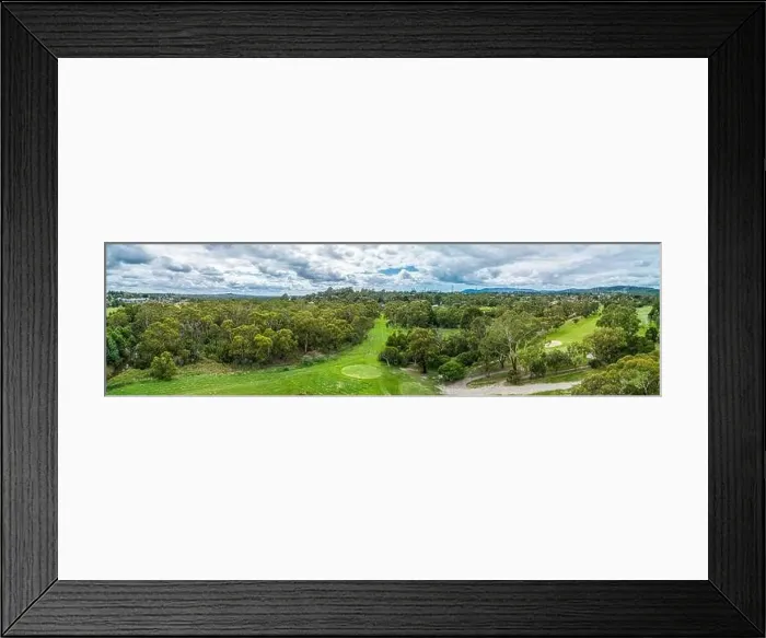 Framed Print : Wide aerial panorama of Rowville reserve in Melbourne, Australia