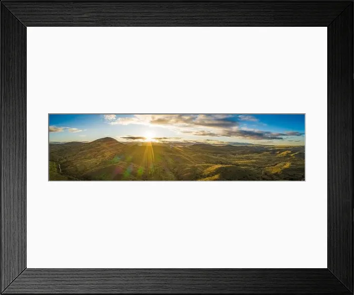Framed Print : Aerial sunrise over the wilderness landscape of Arizona in the Aqua Fria National Monument