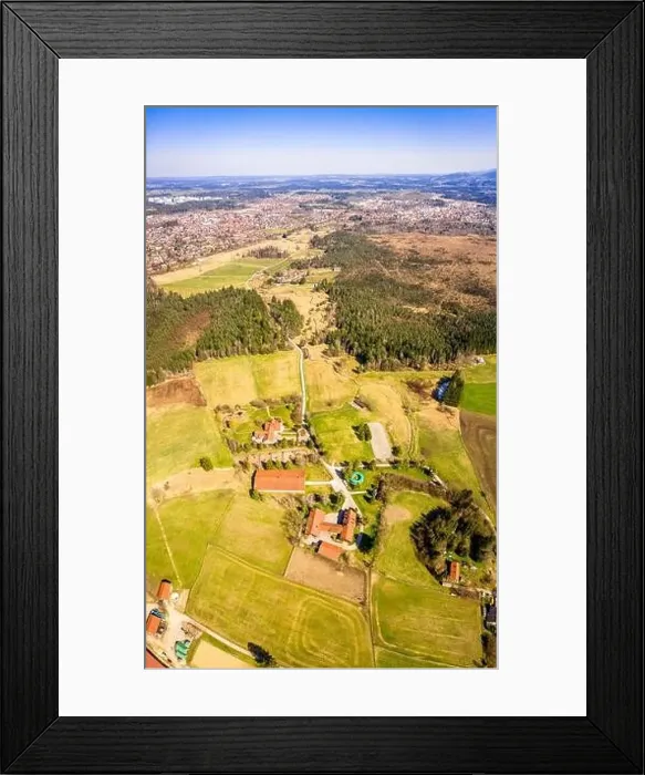 Framed Print : Penzberg city in bavaria. Aerial Panorama Framed Print : Penzberg city in bavaria. Aerial Panorama