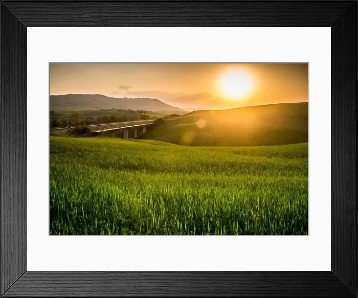 Framed Print : beautiful panorama of sunset in the Tuscany Hills Framed Print : beautiful panorama of sunset in the Tuscany Hills