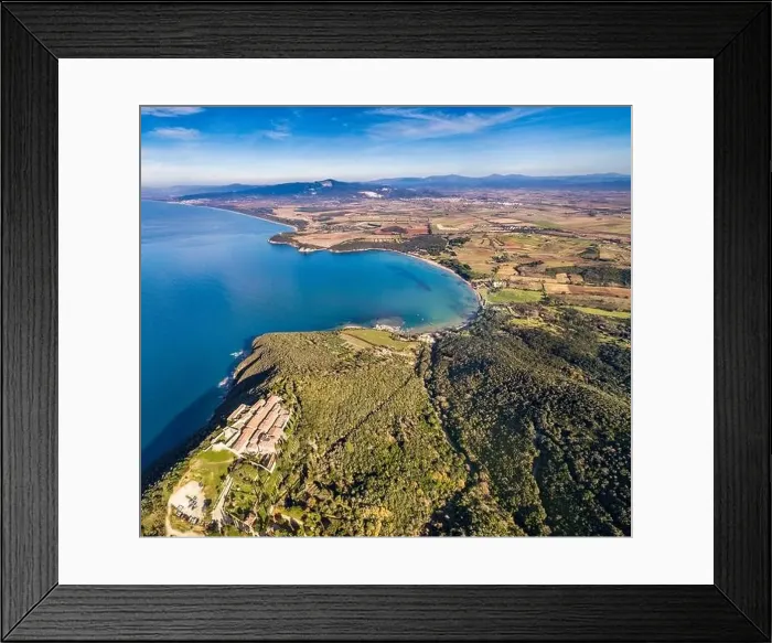Framed Print : Tuscany, Populonia coastline, view from a drone Framed Print : Tuscany, Populonia coastline, view from a drone
