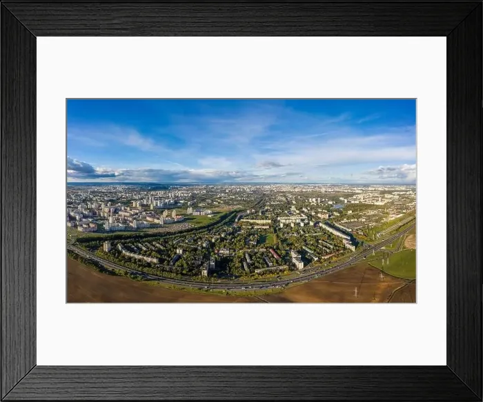 Framed Print : Aerial view on Minsk Belarus. Aerial panorama of Minsk city in europe Framed Print : Aerial view on Minsk Belarus. Aerial panorama of Minsk city in europe