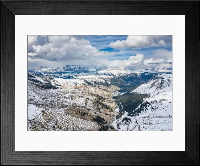 Framed Print : Aerial view of twisting road in the mountains of Italy Framed Print : Aerial view of twisting road in the mountains of Italy
