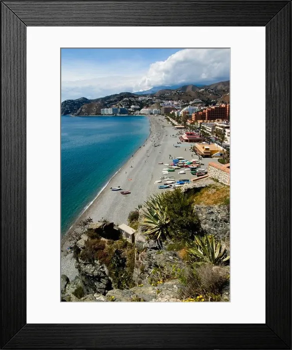 Framed Print : Andalusia, Almunecar Beach Scene Framed Print : Andalusia, Almunecar Beach Scene