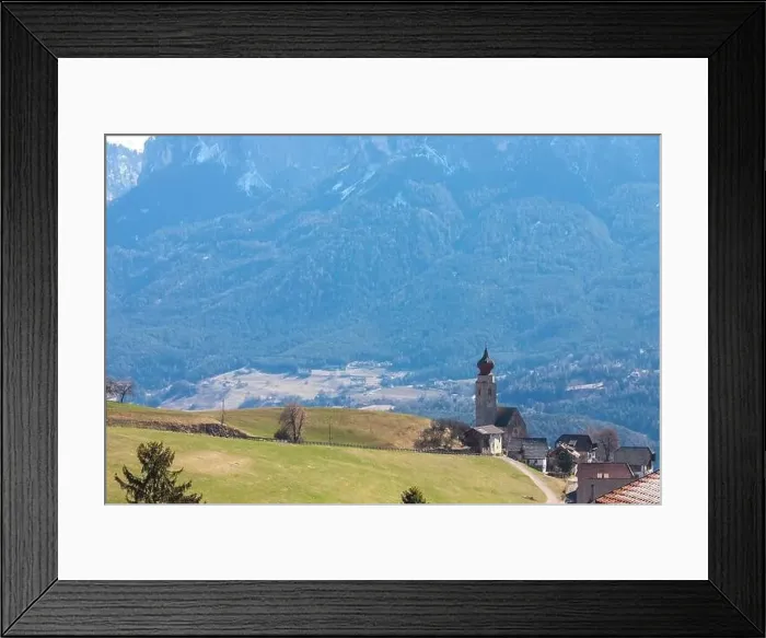 Framed Print : Church in Renon Ritten Bolzano Alps Italy, sunny day Framed Print : Church in Renon Ritten Bolzano Alps Italy, sunny day