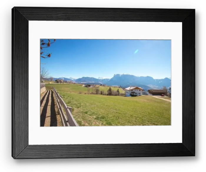 Framed Print : Church in Renon Ritten Bolzano Alps Italy, sunny day Framed Print : Church in Renon Ritten Bolzano Alps Italy, sunny day
