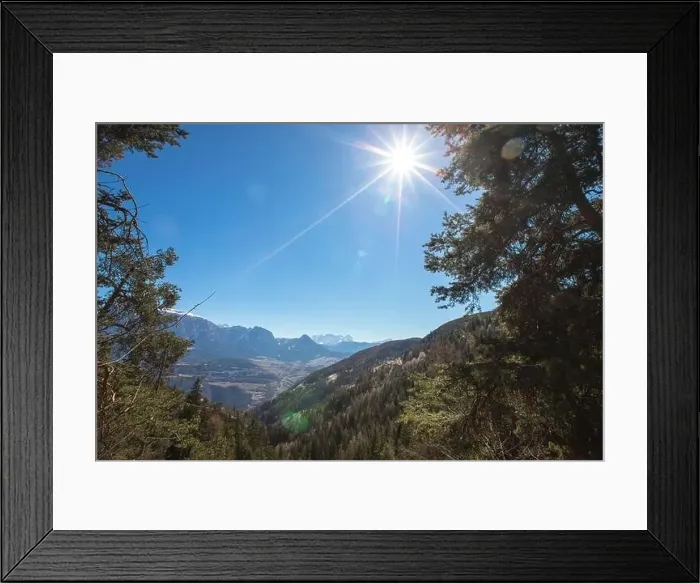 Framed Print : Church in Renon Ritten Bolzano Alps Italy, sunny day