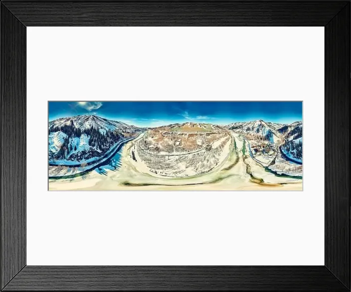 Framed Print : Panoramic aerial view: beautiful spring landscape Framed Print : Panoramic aerial view: beautiful spring landscape
