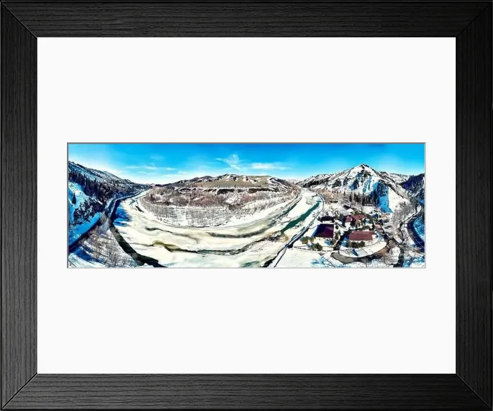Framed Print : Panoramic aerial view: beautiful spring landscape Framed Print : Panoramic aerial view: beautiful spring landscape