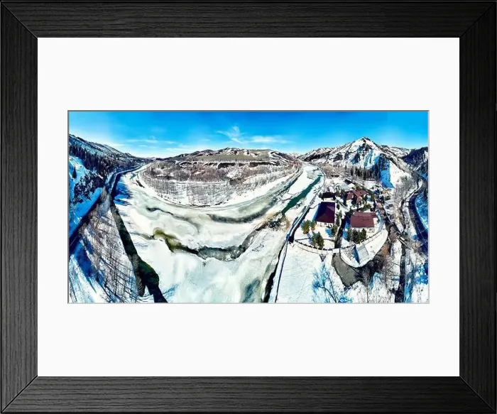 Framed Print : Panoramic aerial view: beautiful spring landscape Framed Print : Panoramic aerial view: beautiful spring landscape
