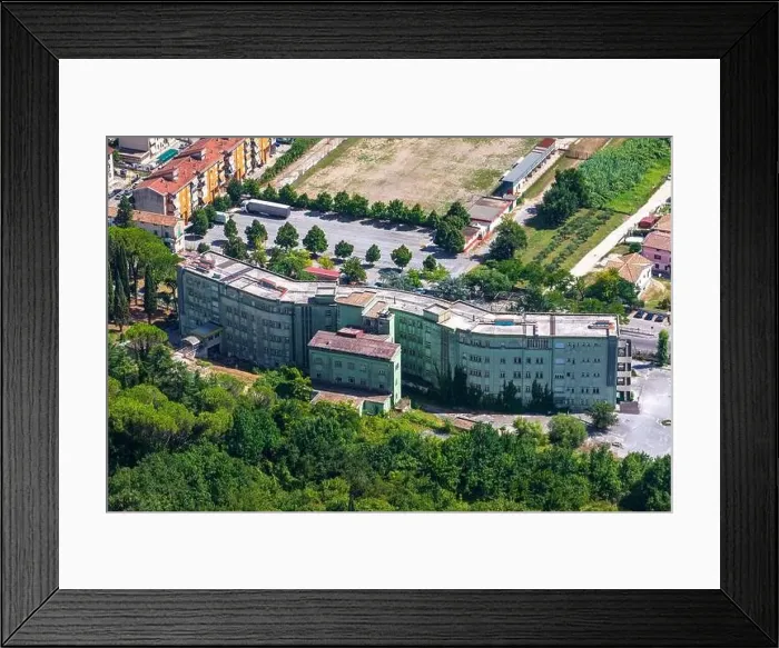 Framed Print : Cassino, Italy. August 17, 2019: Former hospital of Cassino Gemma de Posis Framed Print : Cassino, Italy. August 17, 2019: Former hospital of Cassino Gemma de Posis