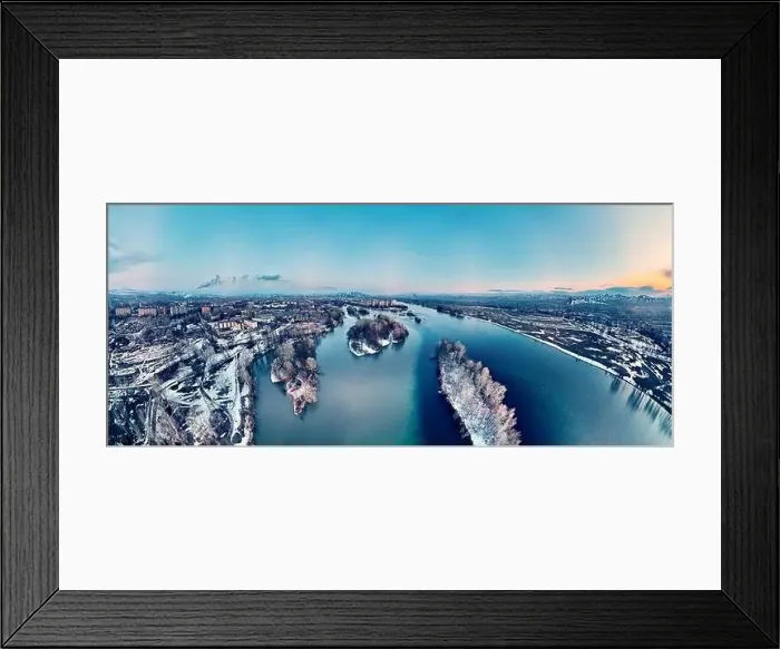 Framed Print : Panoramic aerial view: beautiful spring landscape Framed Print : Panoramic aerial view: beautiful spring landscape