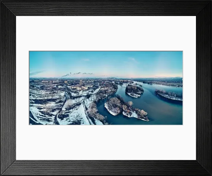 Framed Print : Panoramic aerial view: beautiful spring landscape Framed Print : Panoramic aerial view: beautiful spring landscape