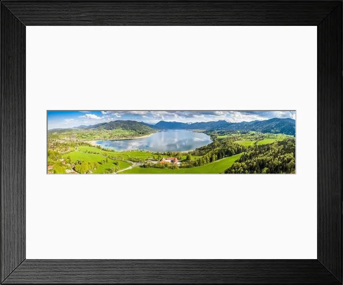 Framed Print : Lake Tegernsee in the Bavarian Alps. Aerial Drone Panorama Shot. Spring Framed Print : Lake Tegernsee in the Bavarian Alps. Aerial Drone Panorama Shot. Spring