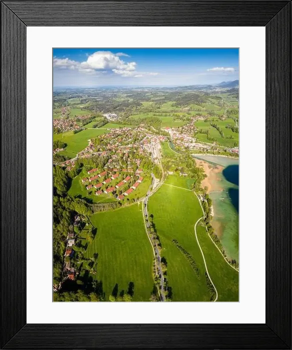 Framed Print : Lake Tegernsee in the Bavarian Alps. Aerial Drone Panorama Shot. Spring Framed Print : Lake Tegernsee in the Bavarian Alps. Aerial Drone Panorama Shot. Spring